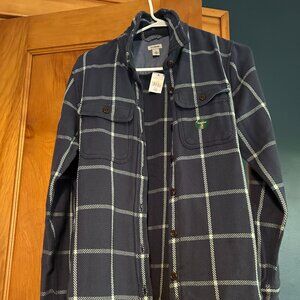 NEW LL Bean Women's 1912 Overshirt Blue Windowpane NWT Sz Small